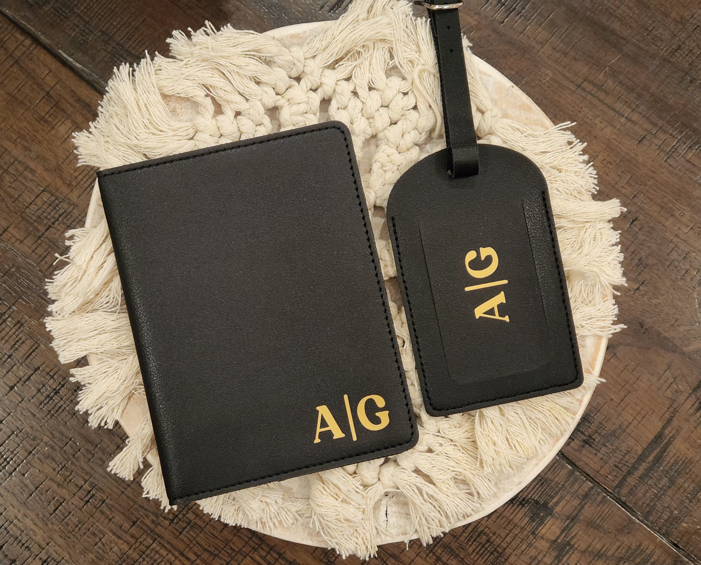 Personalised Passport Holder & Luggage tag set