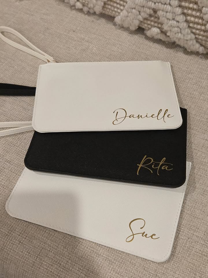 Personalised PU Leather Wristlet Clutch